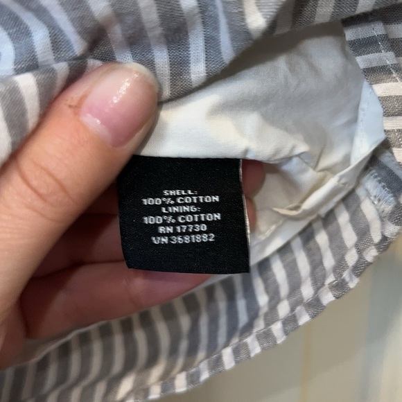 Girl’s Cotton Gray & White Striped Dress - Picture 5 of 5